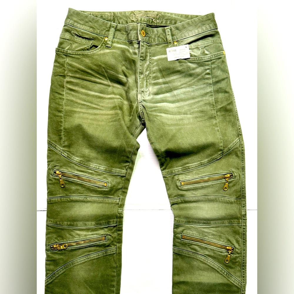 New Men's ROBIN'S JEAN Zipper Flaps Slim Jeans